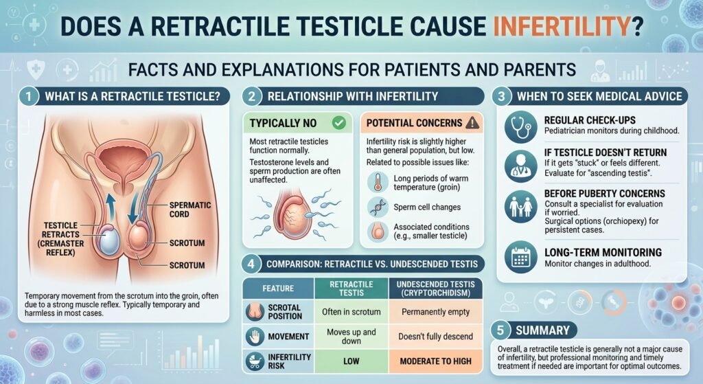Does a retractile testicle cause infertility​
