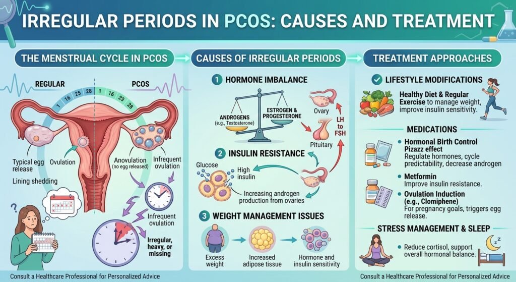 Irregular Periods In PCOS Causes and Treatment