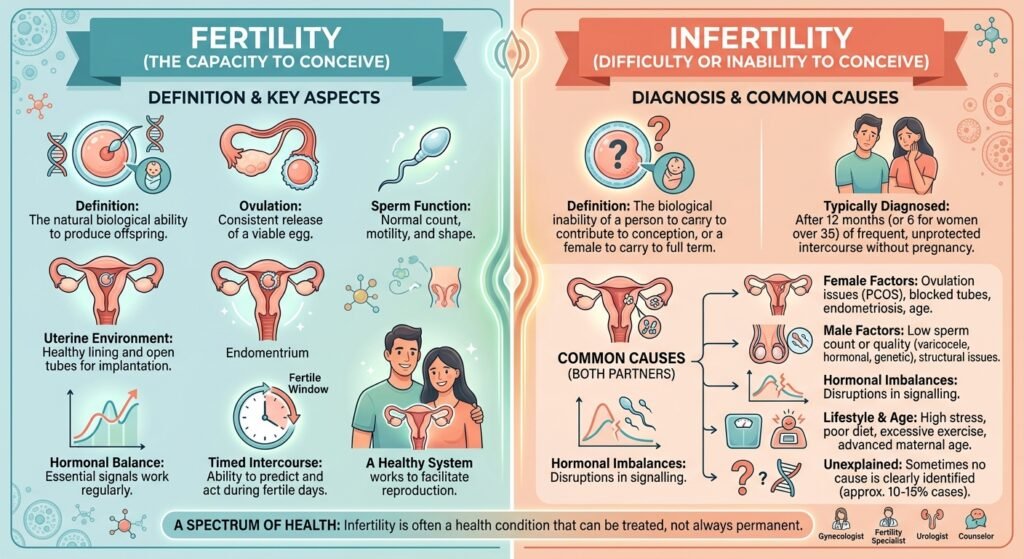 difference between fertility and infertility