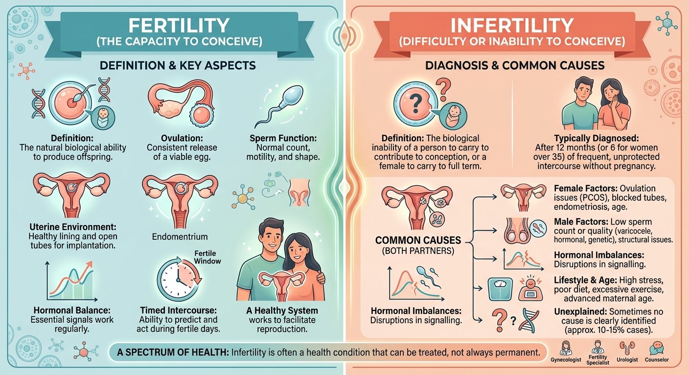 difference between fertility and infertility