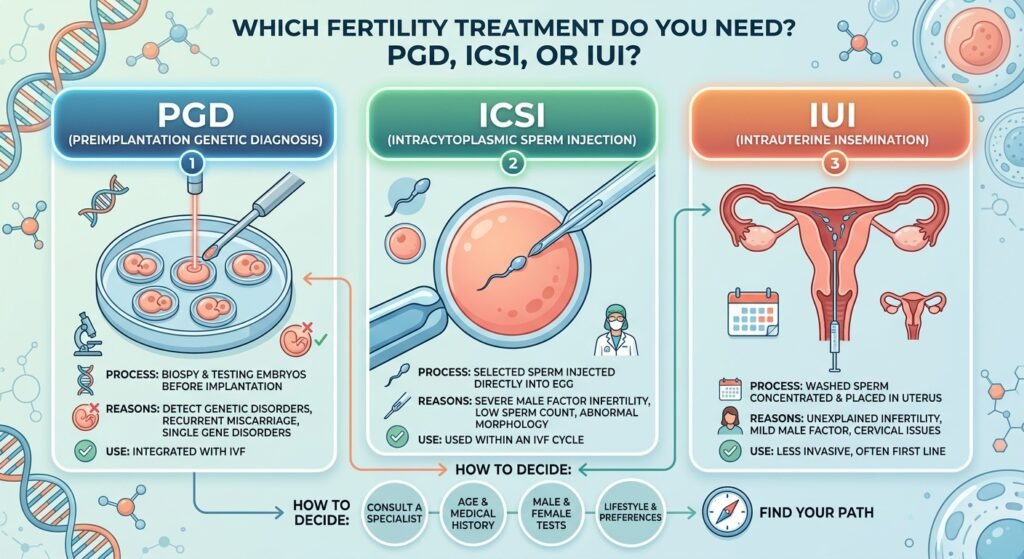 Which Fertility Treatment Do You Need PGD, ICSI, or IUI